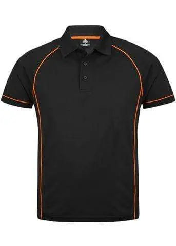 Aussie Pacific Men's Endeavour Work Polo Shirt 1310 Casual Wear Aussie Pacific Black/Fluro Orange S